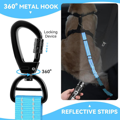2 Cinturones Seguridad Perro 3en1 Auto Hebilla 360°