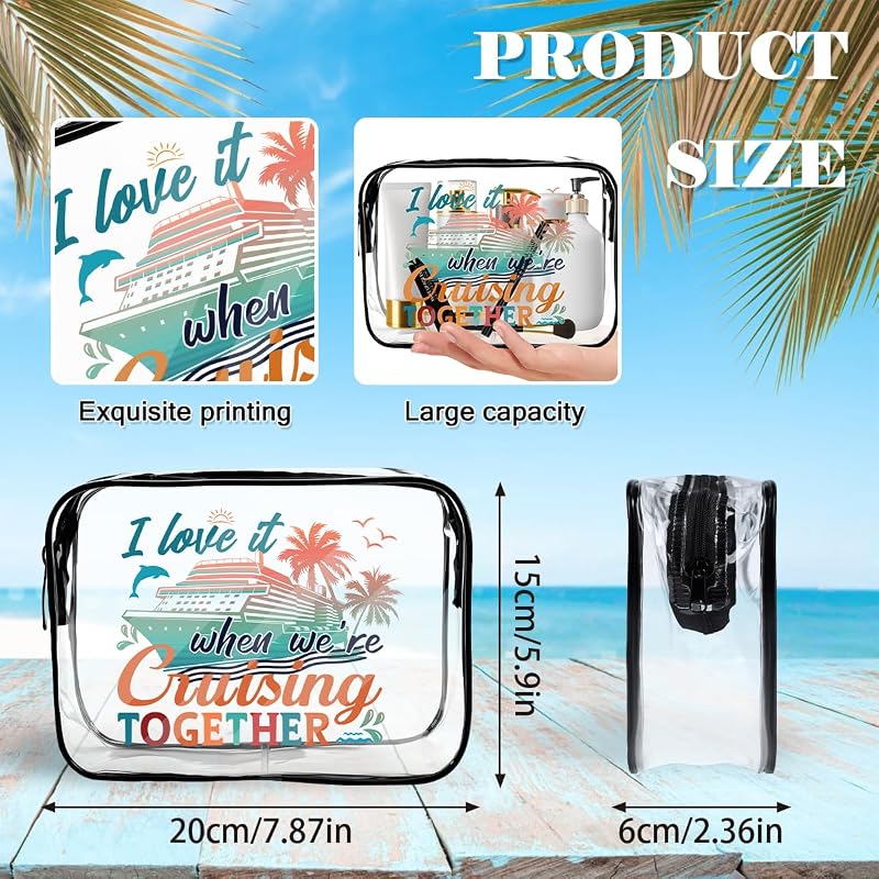 6 Bolsas Maquillaje Transparente para Regalo Crucero