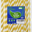Pajitas rayas doradas y blancas 7.75pulg 100uds