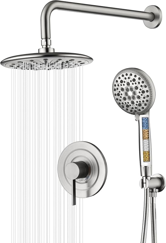 Grifo ducha alta presión 9" níquel cepillado