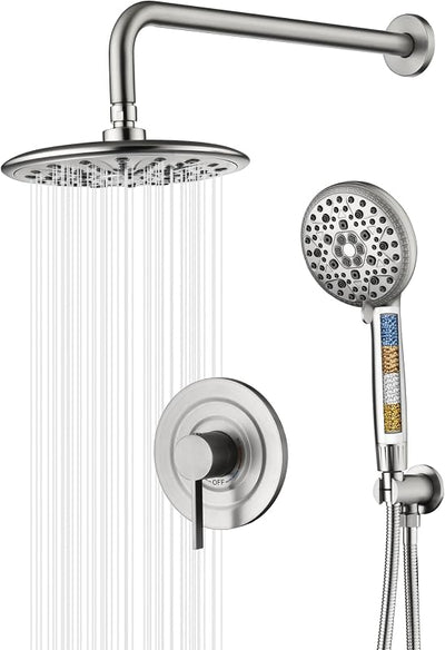 Grifo ducha alta presión 9" níquel cepillado