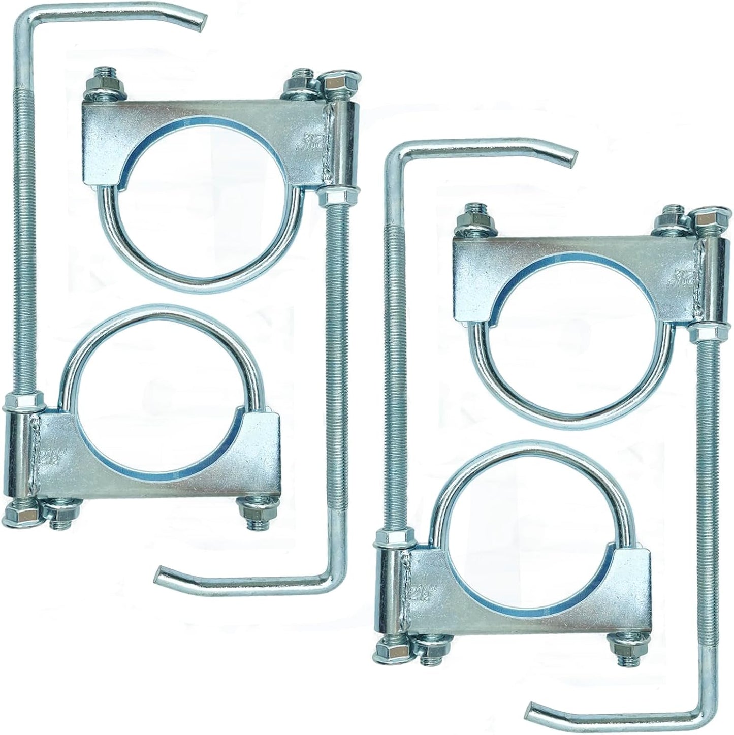 Abrazadera escape universal 2.5" con colgador 4 pzas