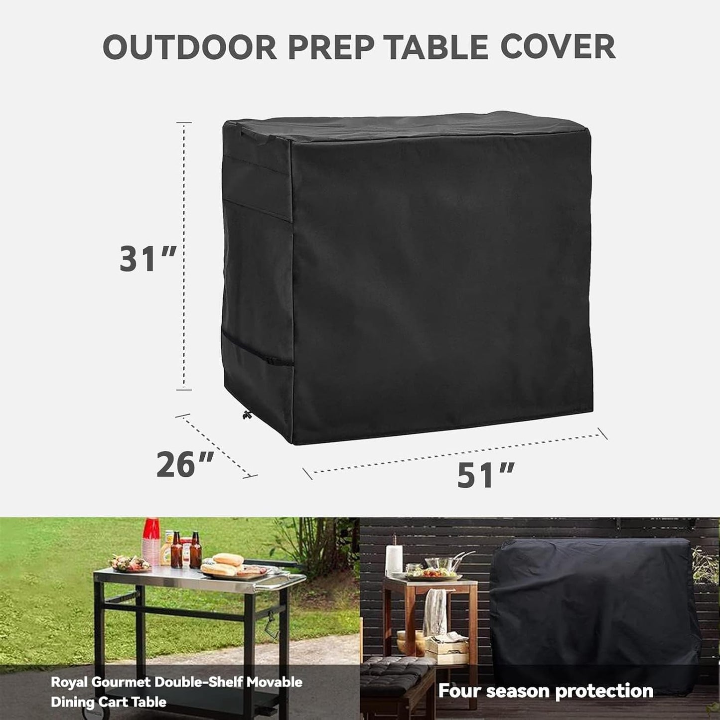 Funda mesa horno pizza impermeable comp 51pulg exterior