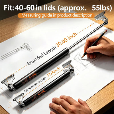 Soportes gas 30" 55lb para cama caravana puerta sótano