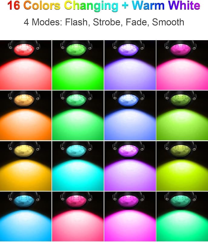 Focos RGB interiores con control remoto 120V 10W pack 6