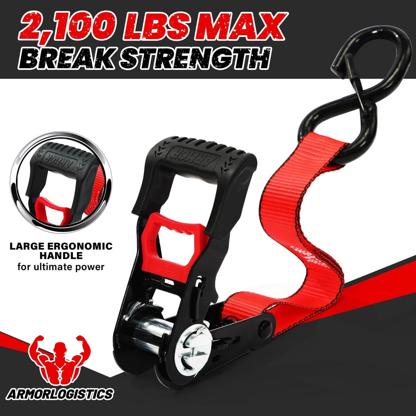 Correas trinquete 1pulg x15ft 4 Pzas 2100lb