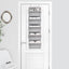 Organiz. bohemio para puerta con borlas 5 bolsillos gris