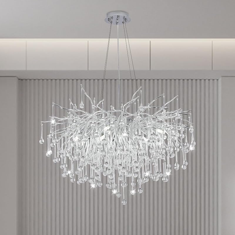 Candelabro cristal plateado 23.6pulg redondo