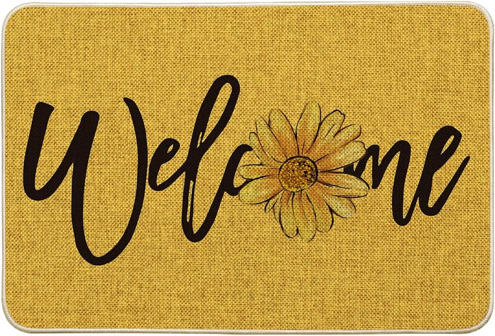 Tapete bienvenida primavera girasol 24x35pulg
