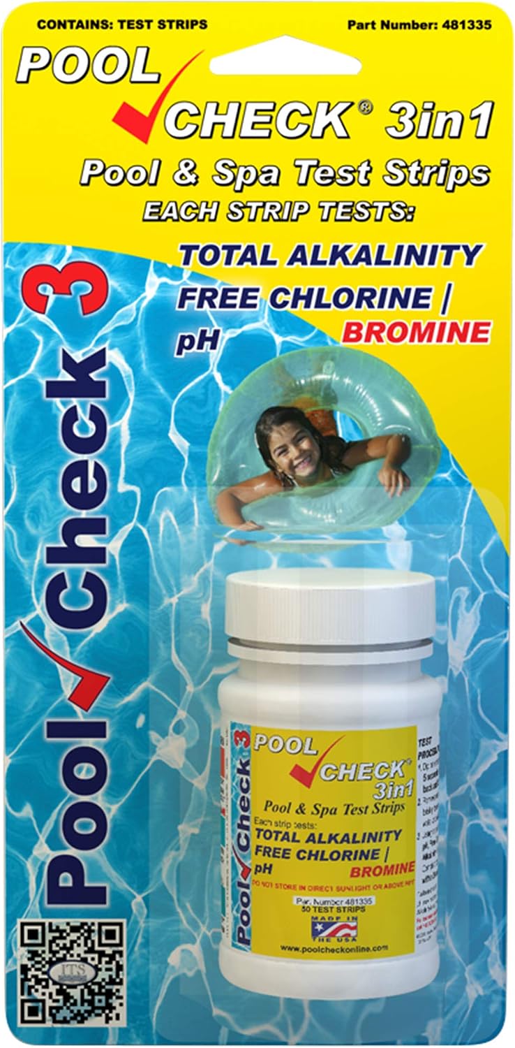 Tiras prueba piscina 3 en 1 4 parámetros Cloro pH