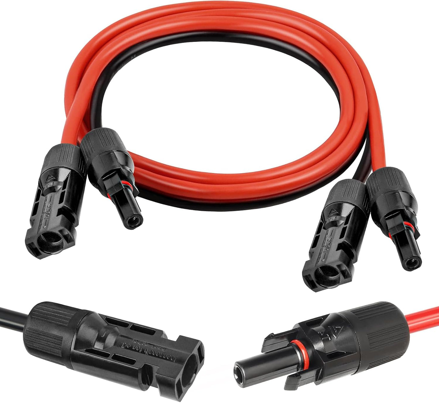 Cable extensión solar 10 AWG 3 pies conector macho hembra