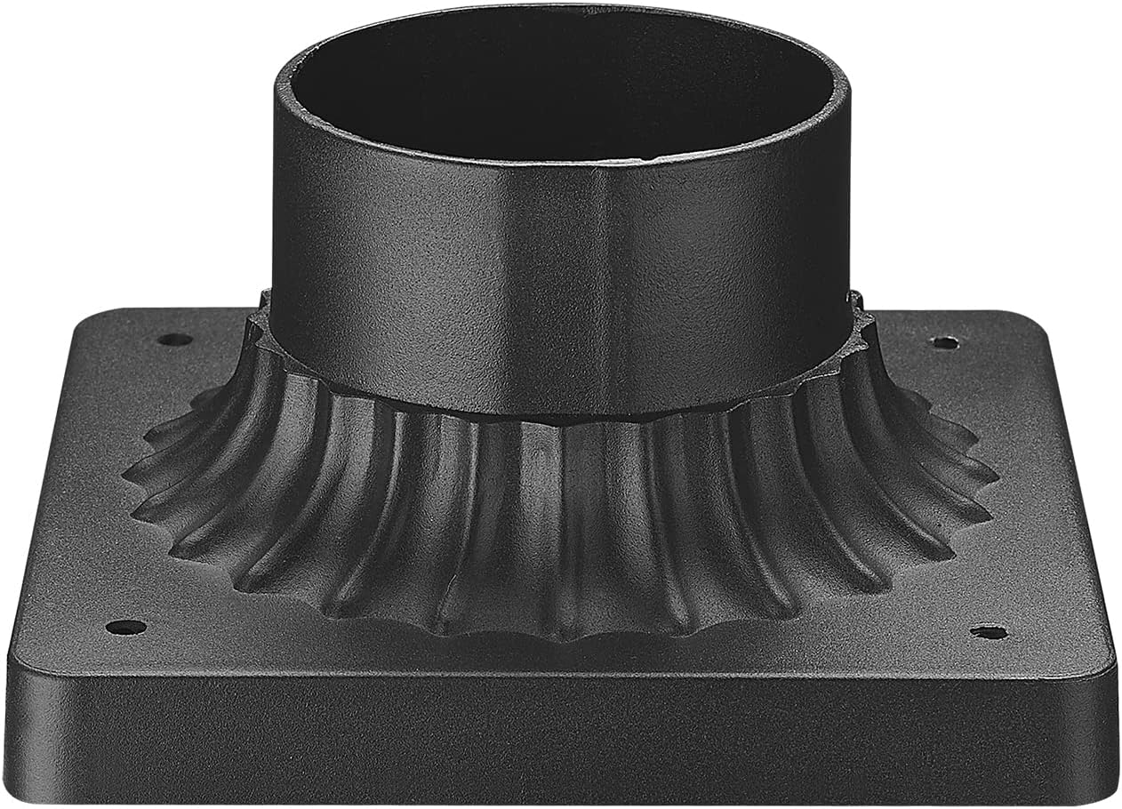 Soporte poste luz 3" base muelle negro mate 5.5"