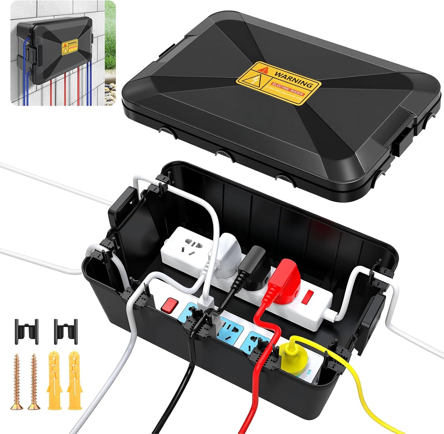 Caja eléctrica exterior 12.6x8.27x5.12pulg 7 entradas IP54