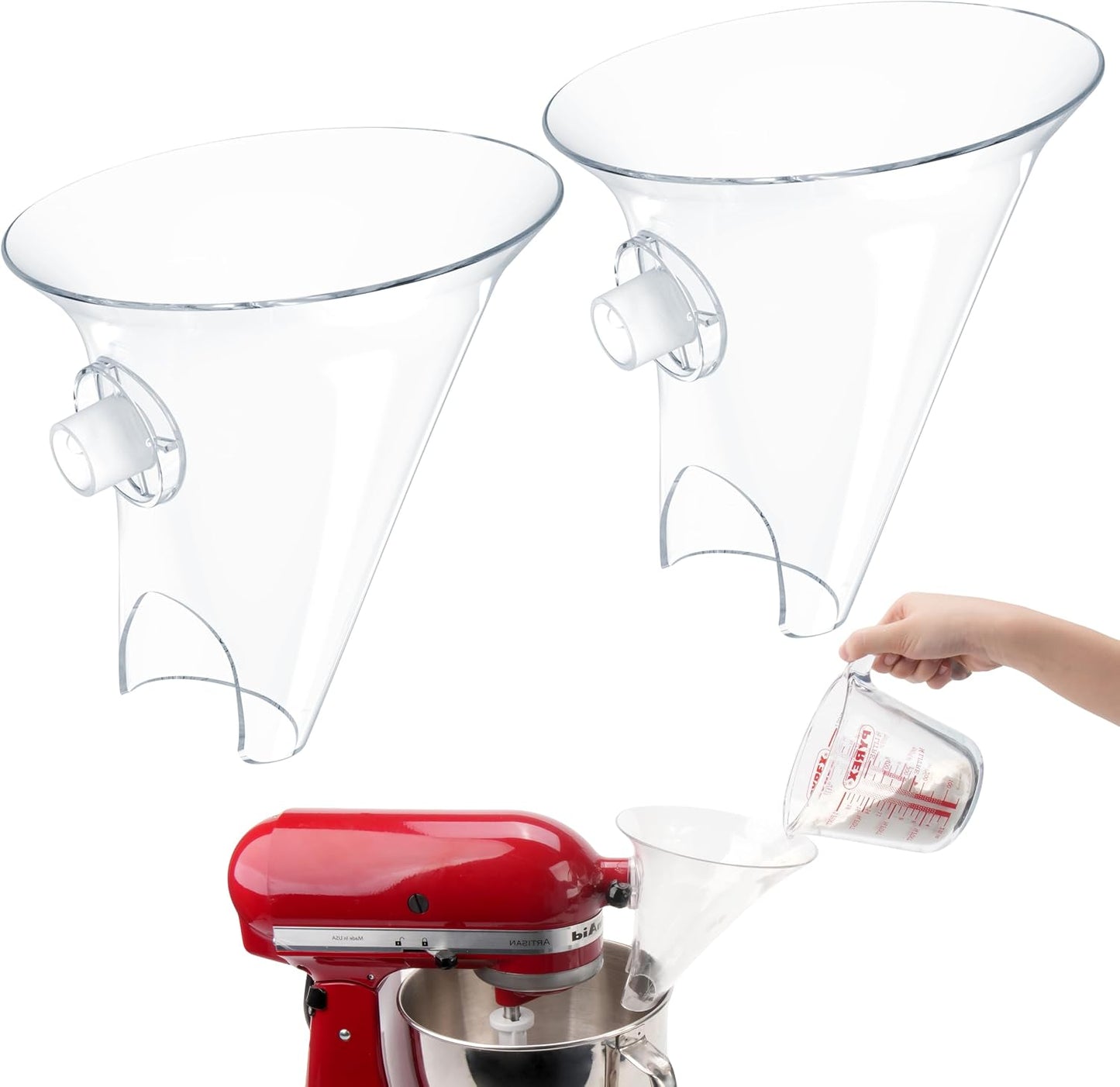 2 Pack Embudo Harina para Mezcladora Fácil de Verter
