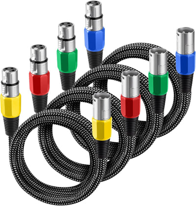 Cable XLR 10ft 4uds micrófono 3pines nylong trenzado