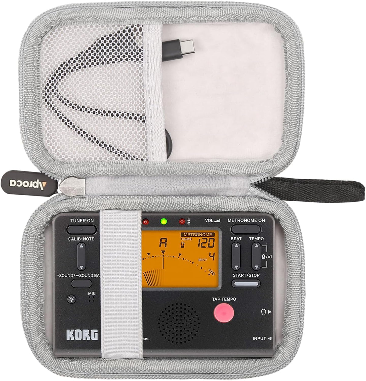 Estuche viaje negro para Korg TM70 y accesorios