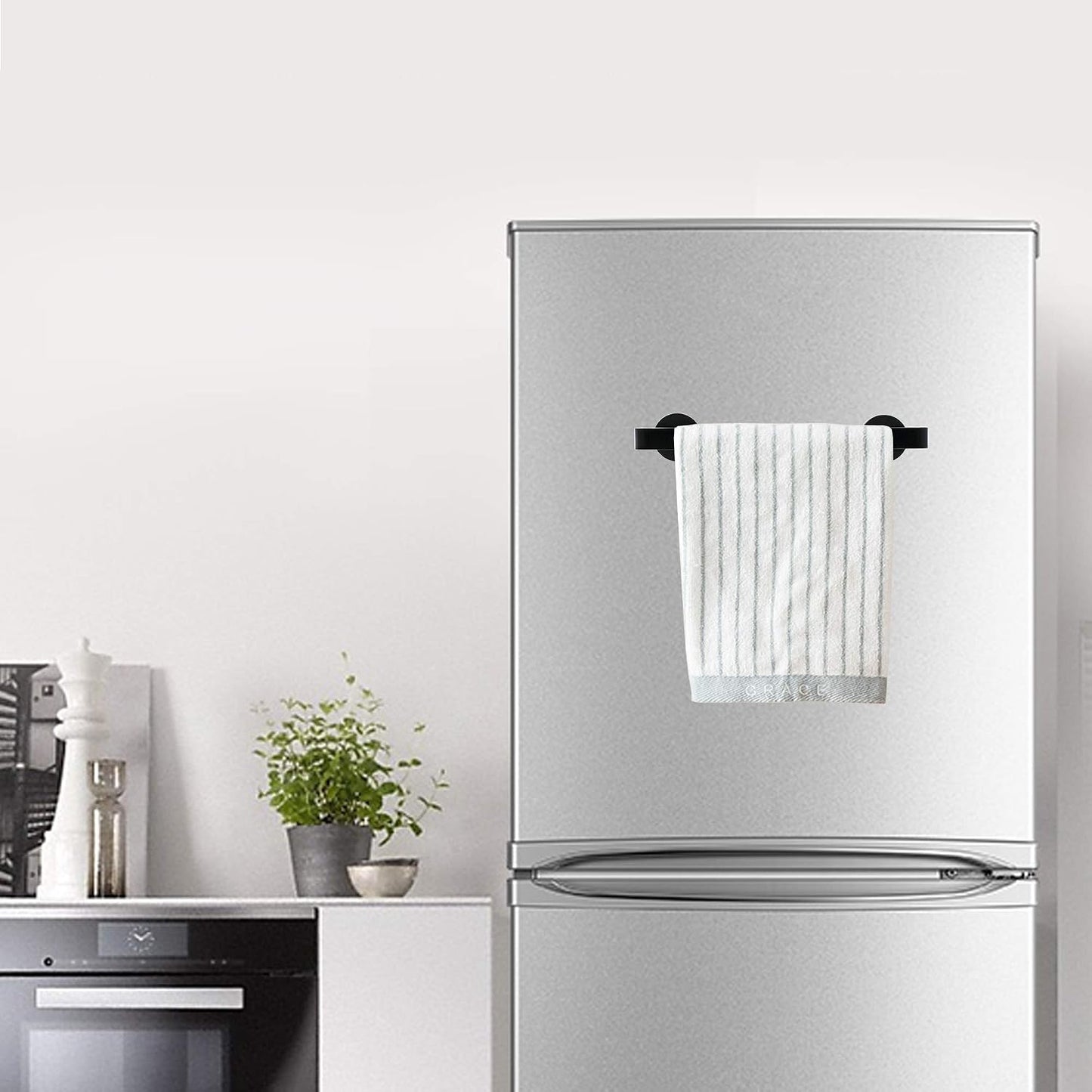 Toallero magnético para refrigerador acero negro