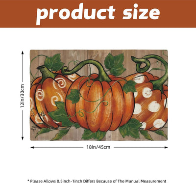 4 Manteles Jardín Otoño 12x18pulg Diseño Lunares Lino Lavable