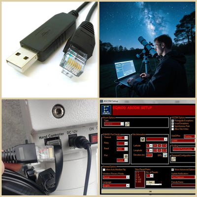 Cable control RJ45 USB Eqmod para montaje Skywatcher y Orion 6ft