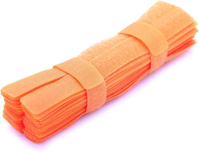 50 Pzas Sujetacables Reutilizables Organiz. 17,8cm Naranja