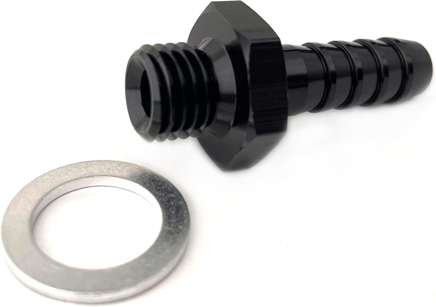 Adaptador m12x1.5 a 3/8 con abrazadera aluminio anodizado negro