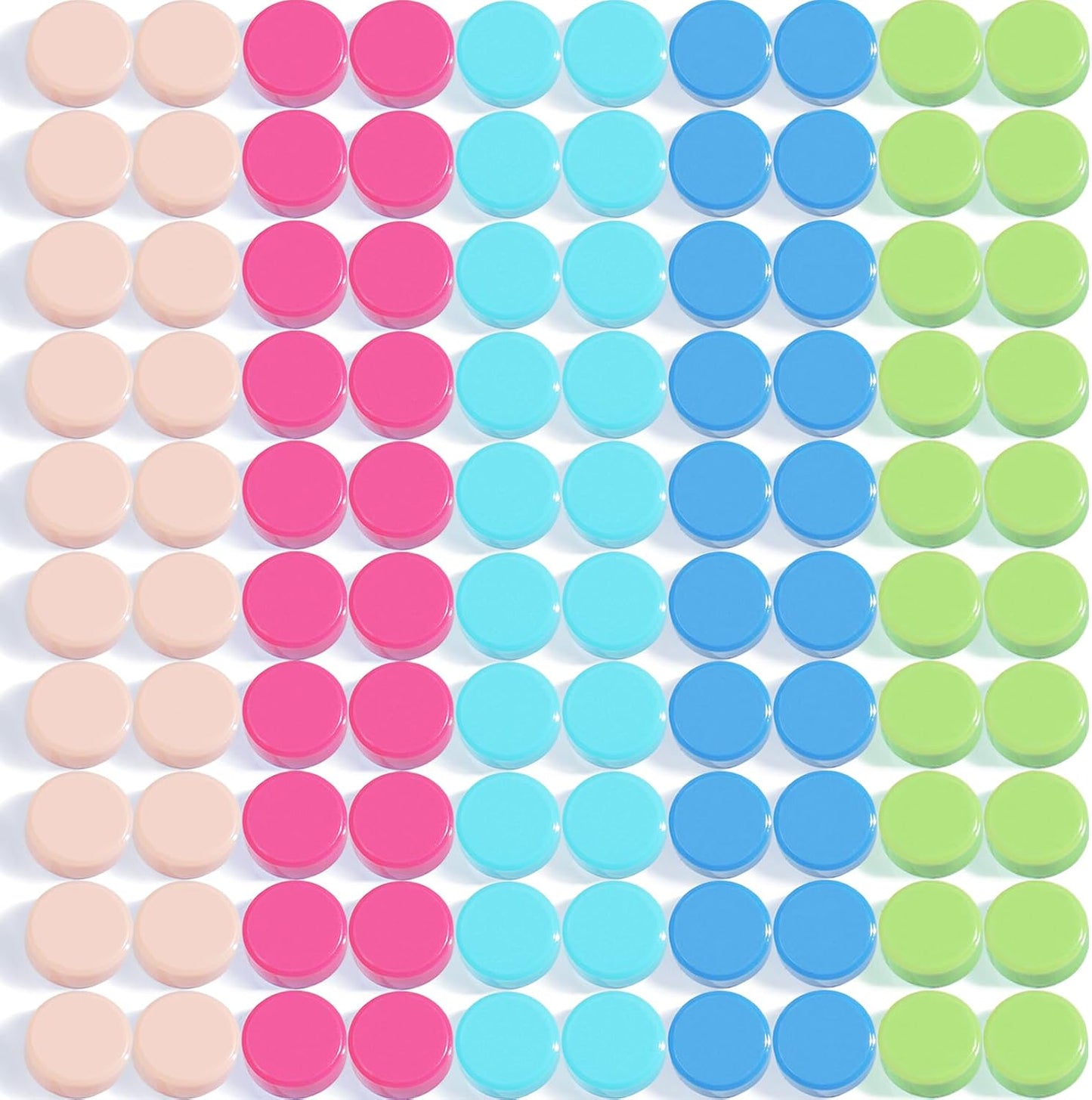 100 Imanes Fuertes Redondos para Nevera y Pizarra 5 Colores