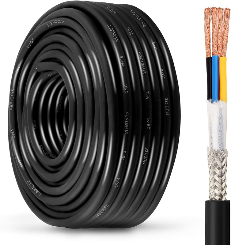 Cable cobre trenzado blindado 100 ft 18/4 para CNC y 3D