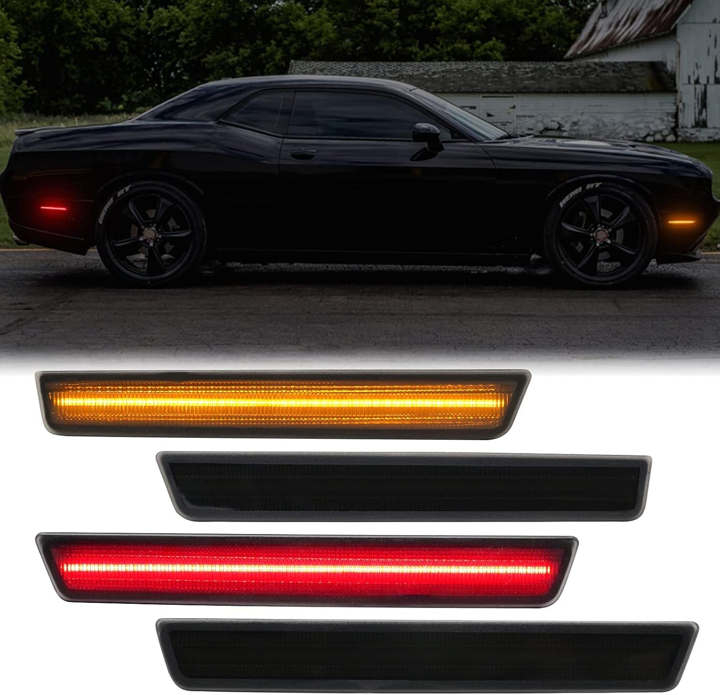 Repuesto luz LED Challenger 15-22 lente ahumado 4 pzas