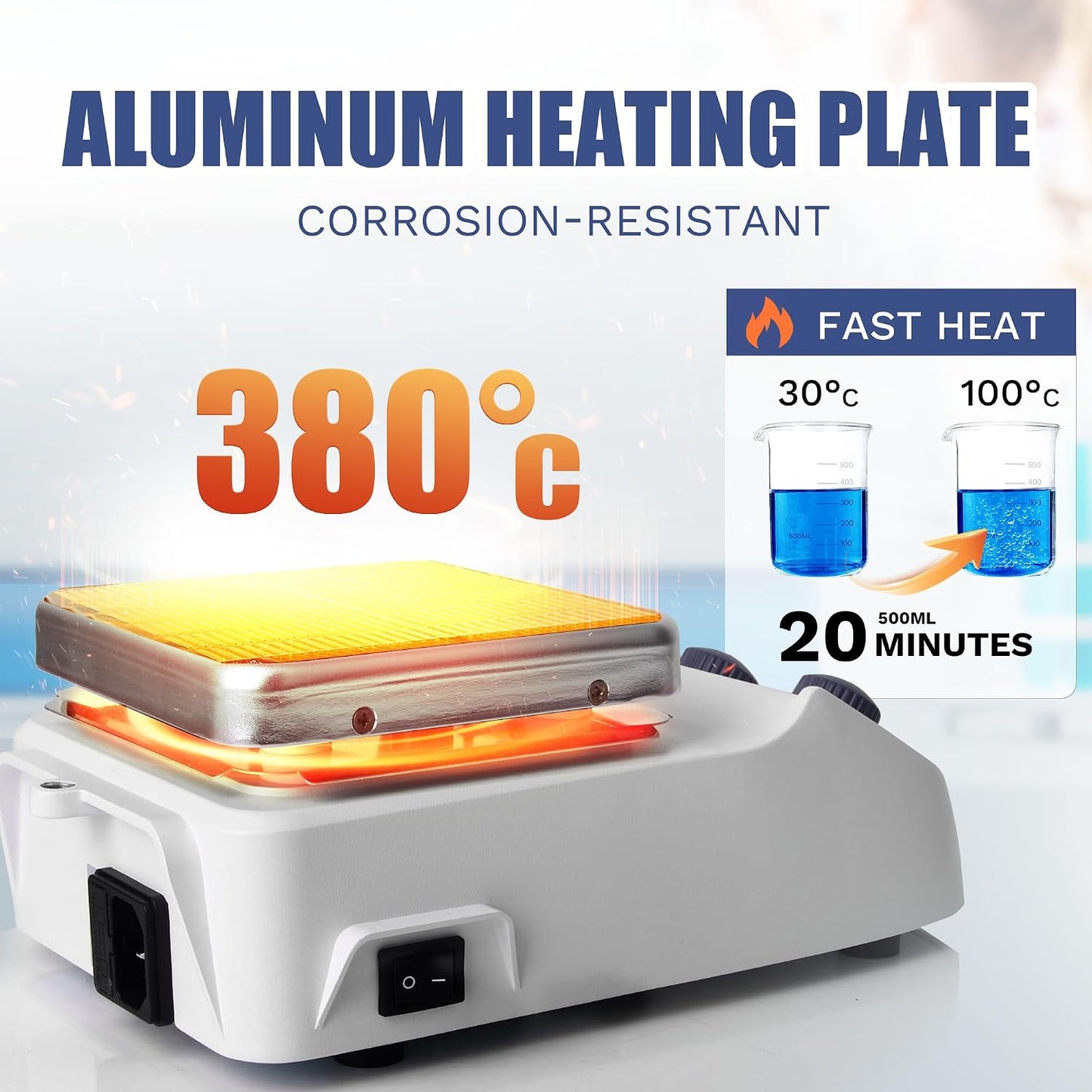Agitador magnético placa caliente 4.7pulg 0-2000rpm 2L