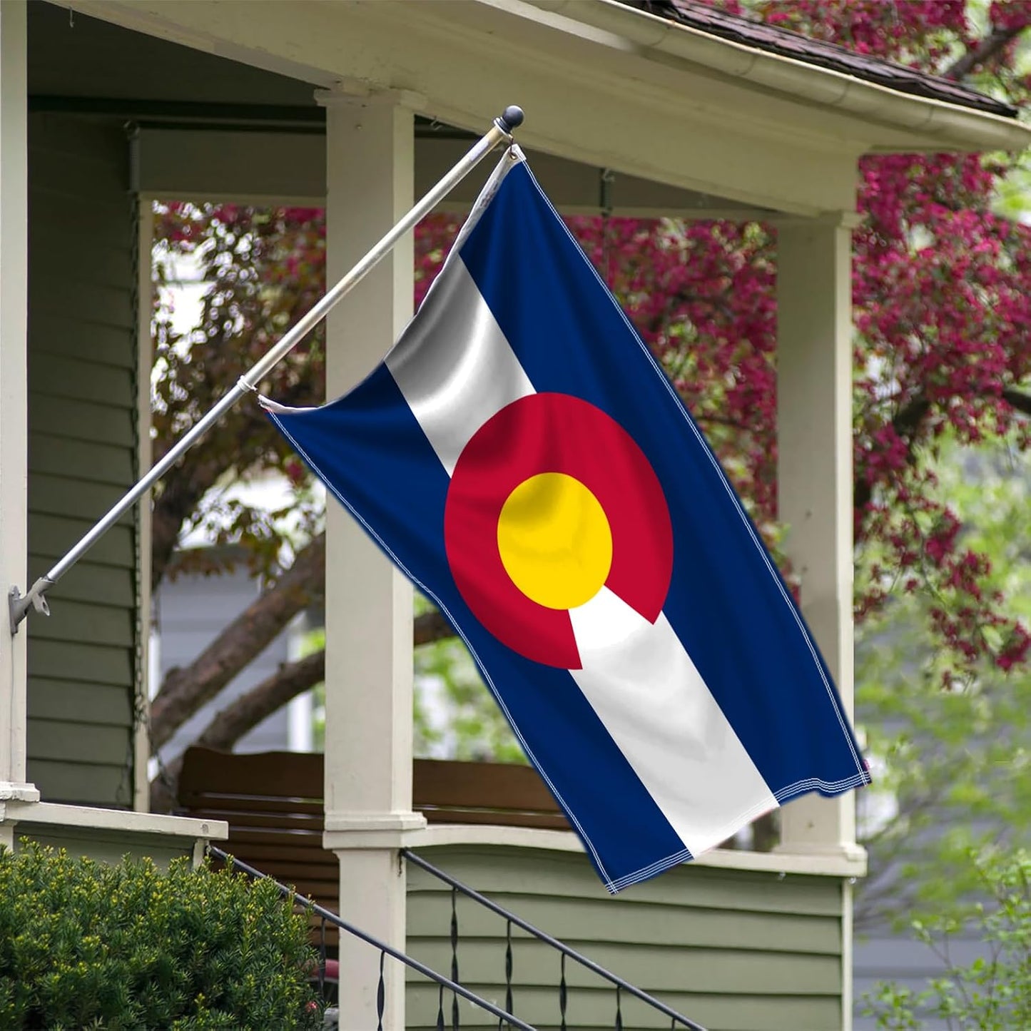 Bandera Colorado 3x5pol estampado ojales latón