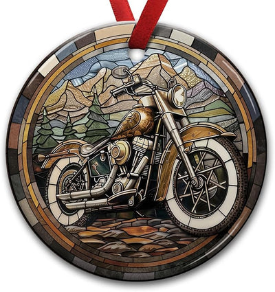 Adornos cerámica motocicleta para árbol Navidad hombres