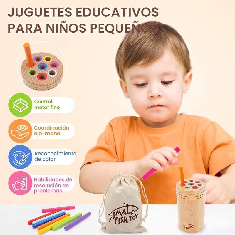 Juguetes Montessori madera clasificar colores 1-3 años