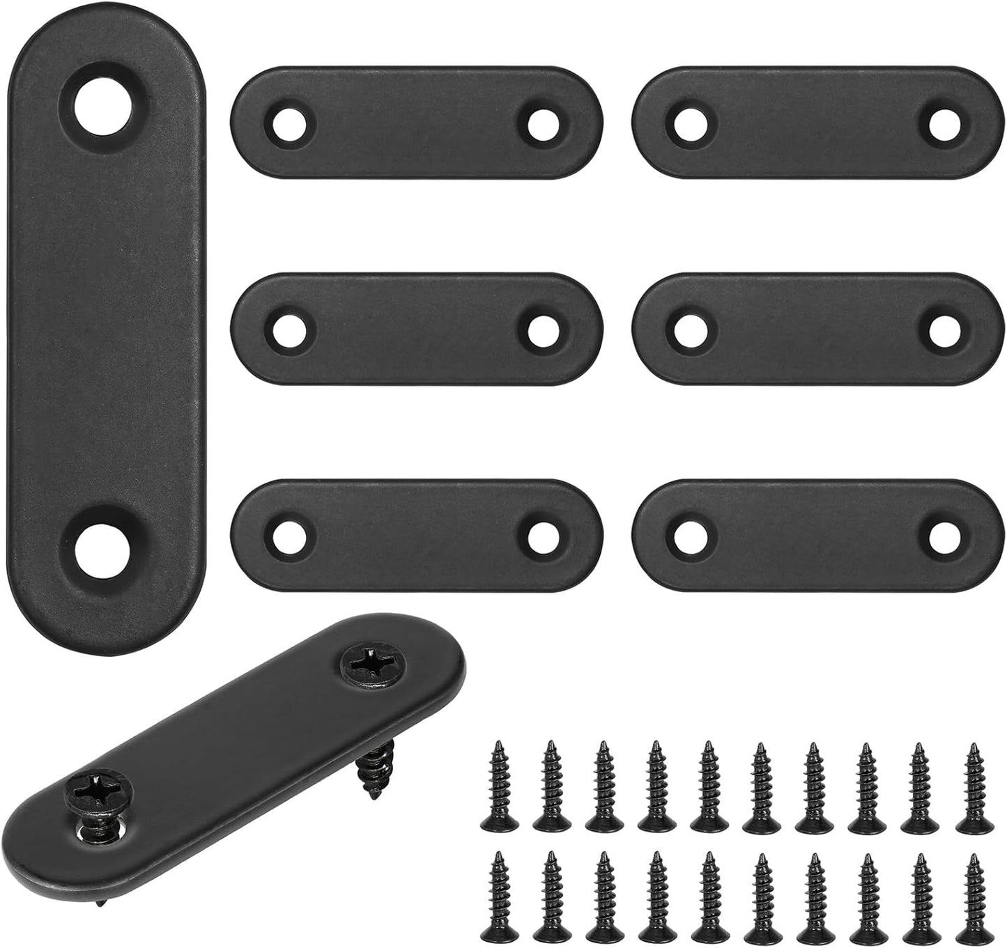 Soporte plano acero inox 1.969x0.63pulg negro