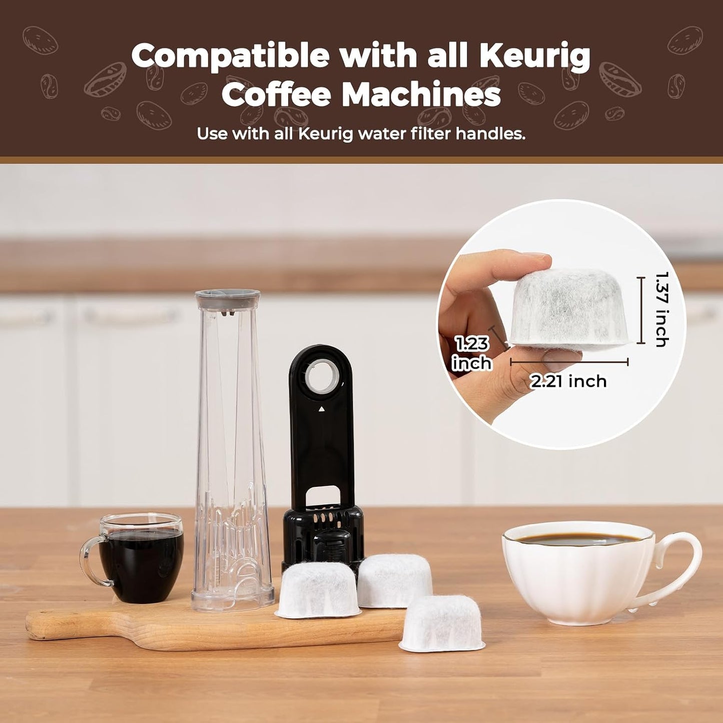 12 Filtros Carbón Vegetal para Cafetera Keurig