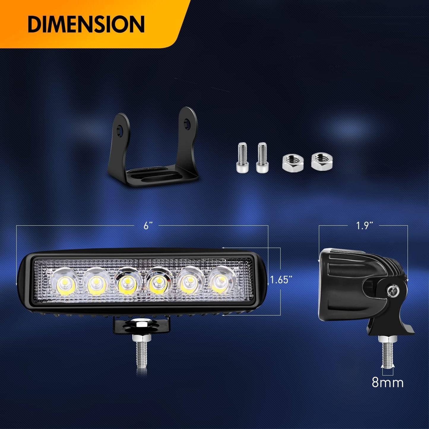 2 Luces LED Punto 18W Todoterreno con Cables 16AWG
