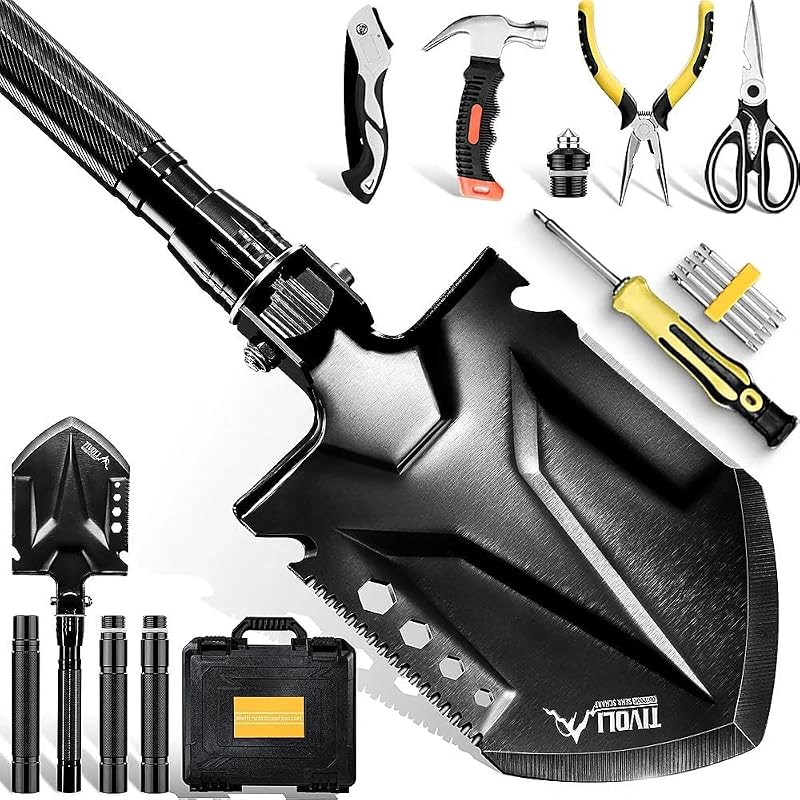 Kit pala plegable acero manganeso para campamento y