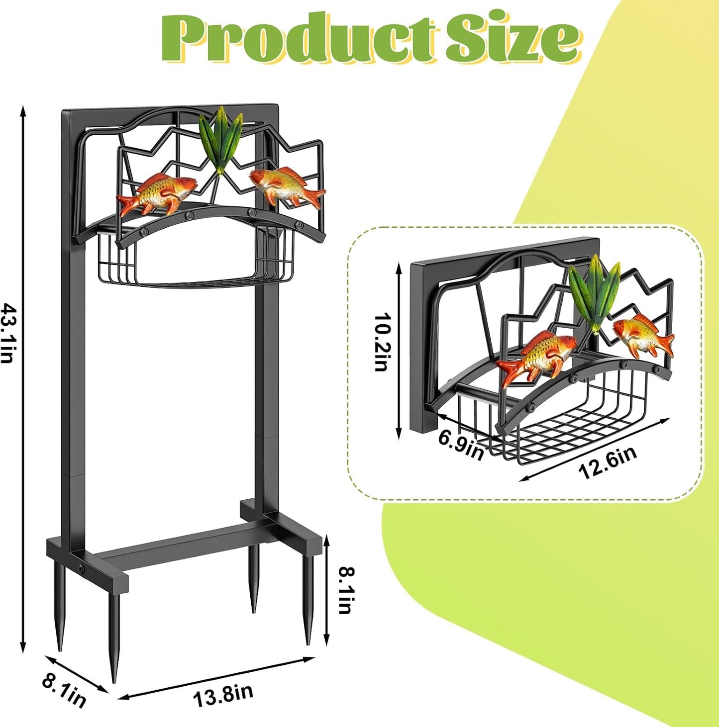 Soporte manguera jardín metal 4 estacas colgador 150