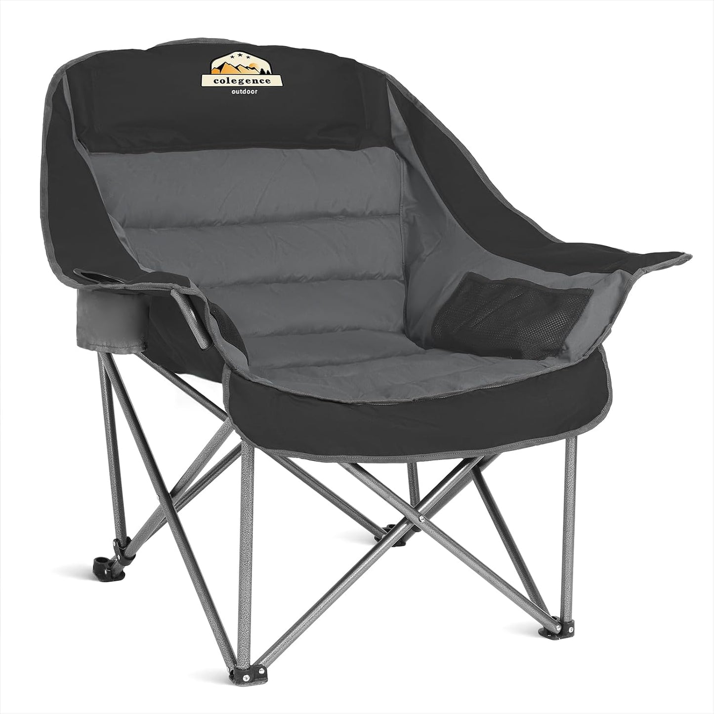 Silla campamento acolchada XL plegable 450lbs con bolsillo