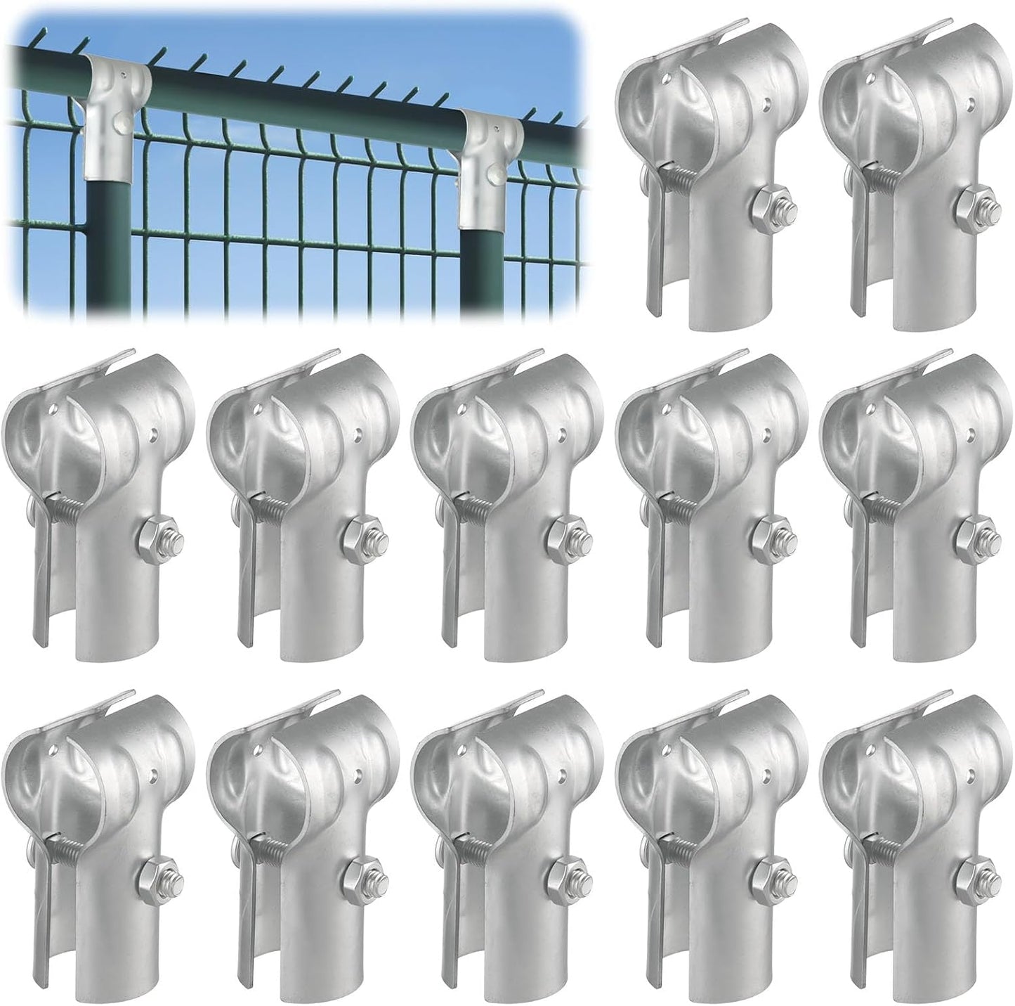 12 Abrazaderas T Tubo 1-3/8pulg para Valla Cadena