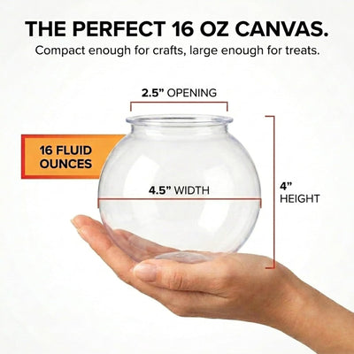 6 Pzas Cuencos Plástico Sin BPA 16oz para Bebidas y Decoración