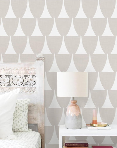 Papel tapiz geométrico gris pardo autoadhesivo para baño y armarios