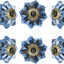 6 Pzas Pomos Cristal Decorativos para Hogar Azul Piedra
