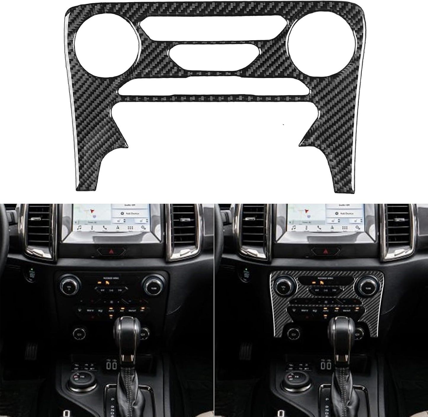 Cubierta panel central Ford Ranger XLT fibra carbono negro