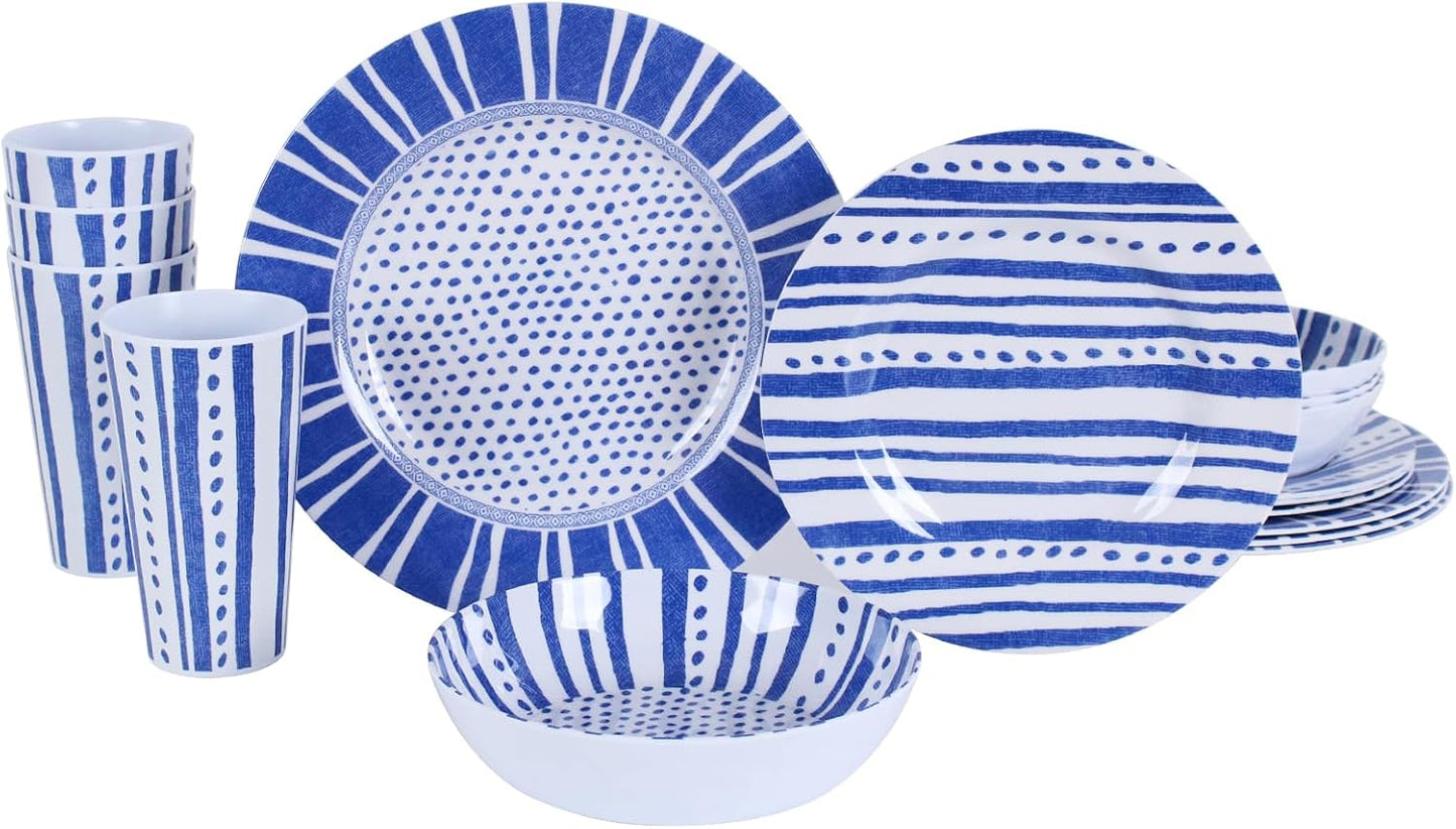 Set vajilla melamina 4-16 pzas platos tazas cuencos