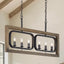 Lámpara araña de madera 31pulg 6 luces isla cocina marco
