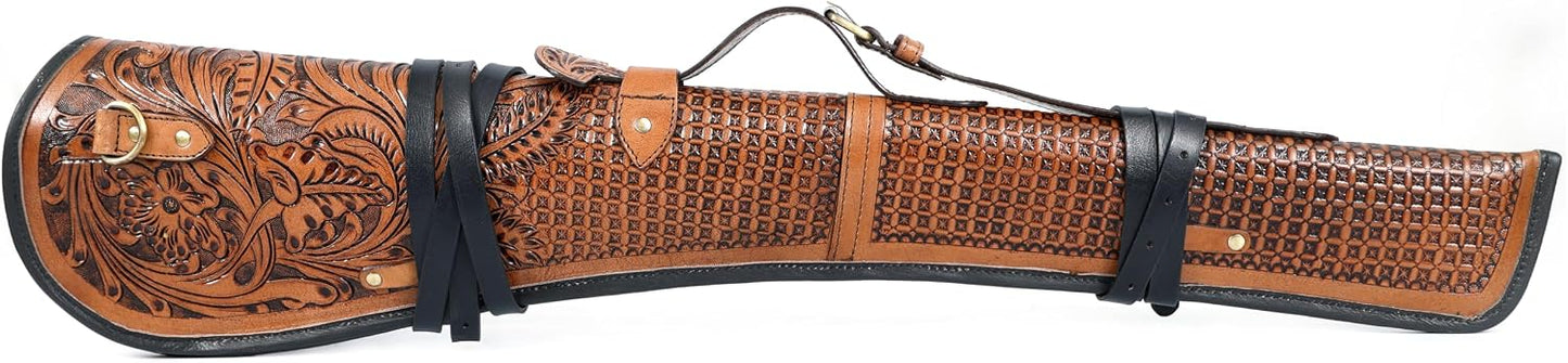 Funda rifle cuero cera dura occidental correa ajustable