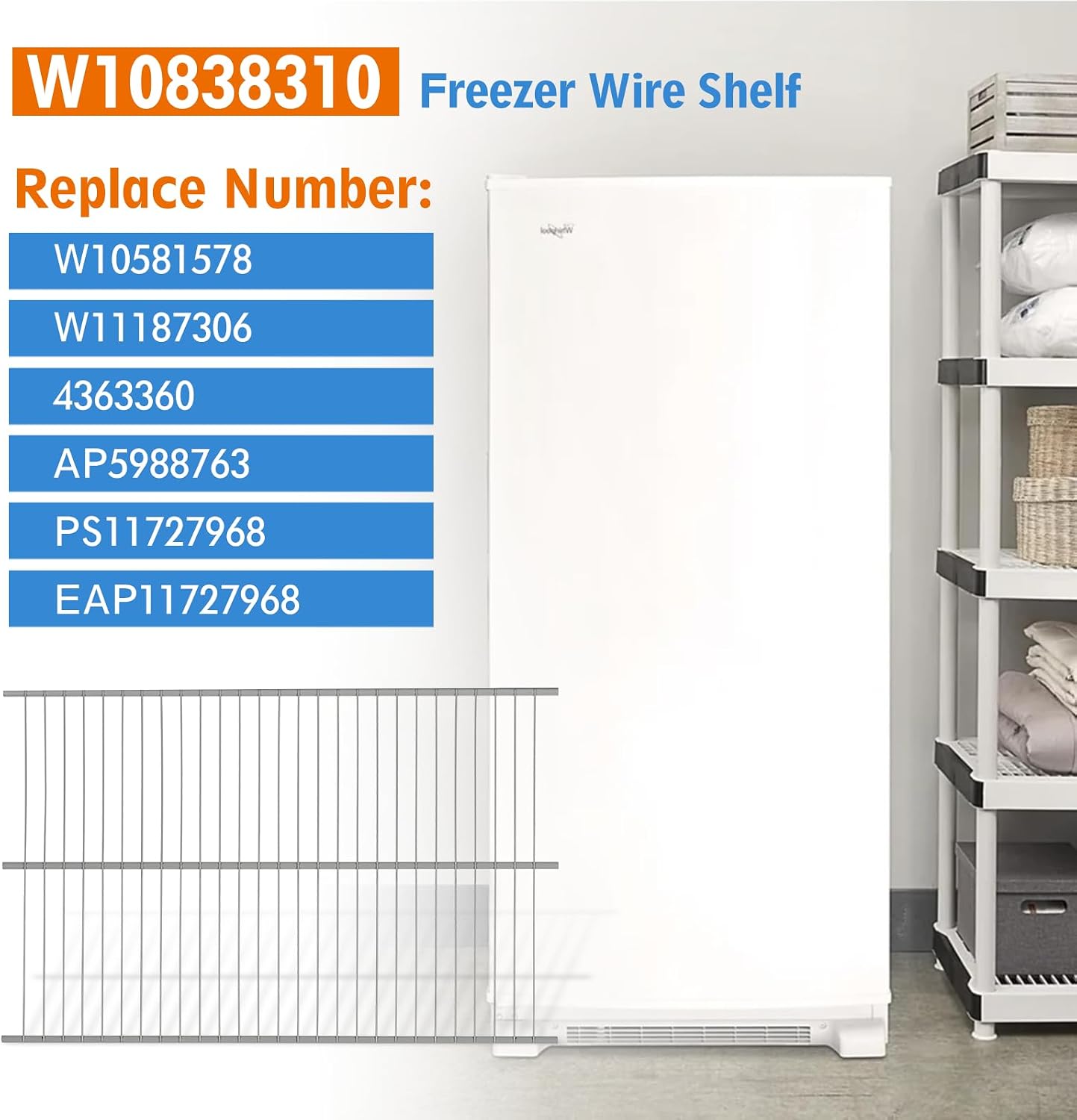 Estante alambre congelador comp Whirlpool