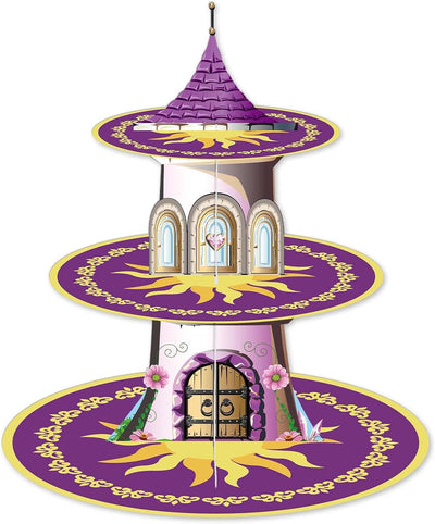 Soporte pastel princesa morado decoración bautizo