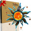 Arte pared solar cara de sol con luces LED 18pulg azul