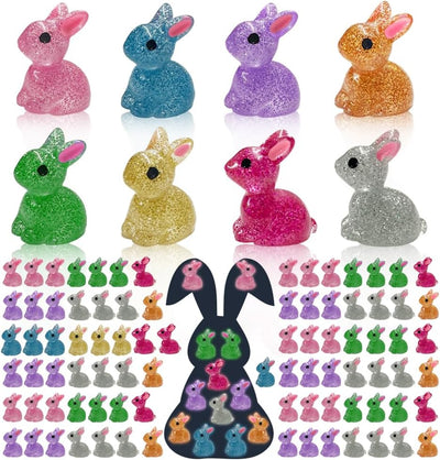 120 figuras conejo resina purpurina brillan oscuridad jardín hadas